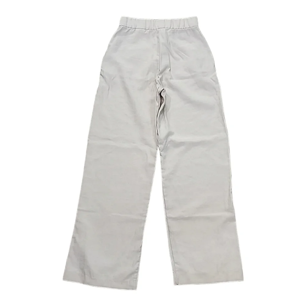 H&M wide leg linen blend pants slit at hem size 4